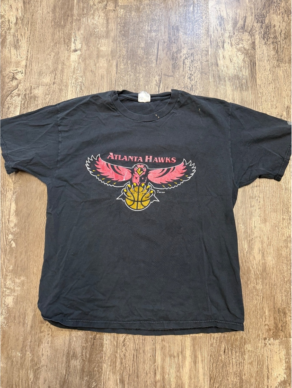 Vintage 1994 Champion Atlanta Hawks Eagle Graphic NBA T Shirt Mens XL Black